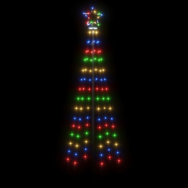 vidaXL LED-Weihnachtsbaum mit Erdn&auml;geln Mehrfarbig 108 LEDs 180 cm
