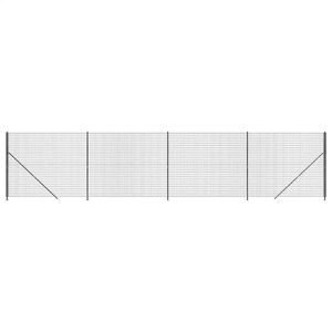 vidaXL Maschendrahtzaun mit Bodenflansch Anthrazit 1,4x10 m