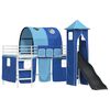 vidaXL Kinderloftbett Wei&szlig; und Blau 90 x 200 cm Metall