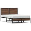 vidaXL Metallbett ohne Matratze Braun Eichen-Optik 120x200 cm