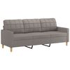 vidaXL 2-tlg. Sofagarnitur mit Kissen Taupe Stoff