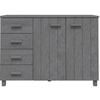 vidaXL Sideboard HAMAR Dunkelgrau 113x40x80 cm Massivholz Kiefer