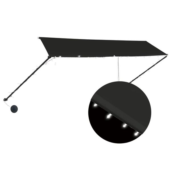 vidaXL Einziehbare Markise mit LED 350&times;150 cm Anthrazit