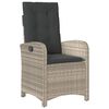 vidaXL 3-tlg. Garten-Essgruppe mit Kissen Hellgrau Poly Rattan