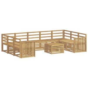 vidaXL Outdoor-Sofagarnitur 10 Stk. Wei&szlig; Massivholz Akazie