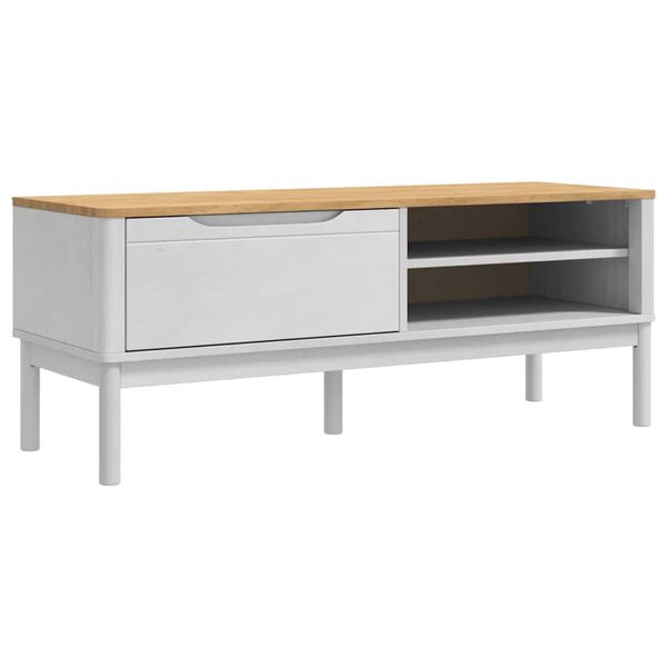 vidaXL Flurbank mit Schubladen Wei&szlig; 115 x 40 x 45 cm Massivholz Kiefer