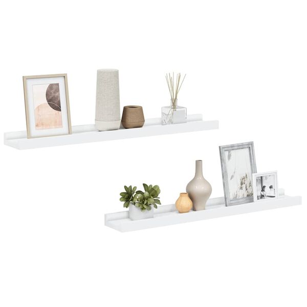 vidaXL Bilderleisten 2 Stk. Wei&szlig; 60x9x3 cm MDF
