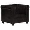 vidaXL Chesterfield-Sessel Schwarz Echtleder