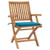 vidaXL Klappbare Gartenst&uuml;hle mit Kissen 4 Stk. Massivholz Teak