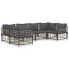 vidaXL 6-tlg. Garten-Lounge-Set mit Kissen Anthrazit Poly Rattan
