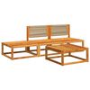 vidaXL 4-tlg. Gartensofa-Set mit Kissen Holz Akazie & Seil