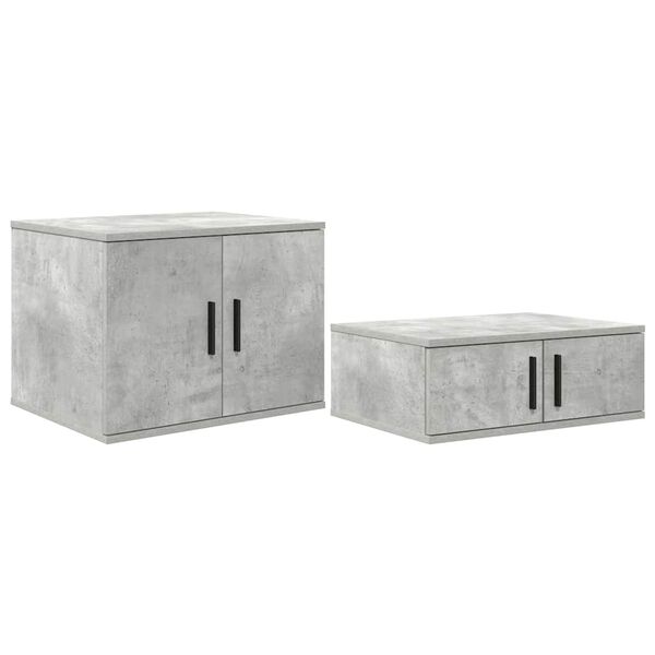 vidaXL Aufbewahrungsschrank 2 pcs Beton Grau 127 x 41 x 40 cm
