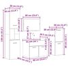 vidaXL 5-tlg. Badm&ouml;bel-Set Betongrau Holzwerkstoff