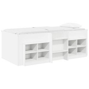 vidaXL Loft Bettgestell mit Schrank 3 Stk. Wei&szlig; Holzwerkstoff