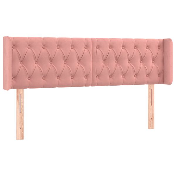 vidaXL LED Kopfteil Rosa 147x16x78/88 cm Samt