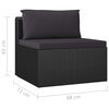 vidaXL 7-tlg. Garten-Lounge-Set mit Kissen Poly Rattan Schwarz