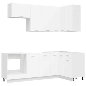 vidaXL K&uuml;cheneinheit LYON 8 stk. Wei&szlig; Holzwerkstoff