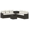 vidaXL Sofa Set 8 stk. Schwarz und Cremewei&szlig; Polyrattan und Stahl