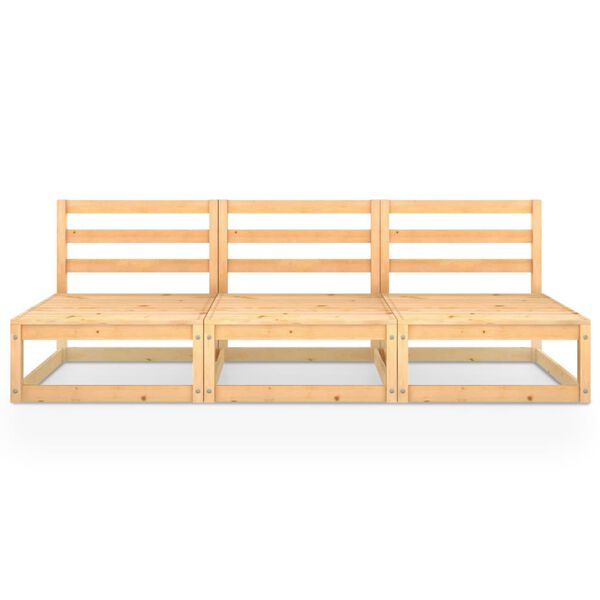 vidaXL Outdoor-Sofa 3-Sitzer Massivholz Kiefer