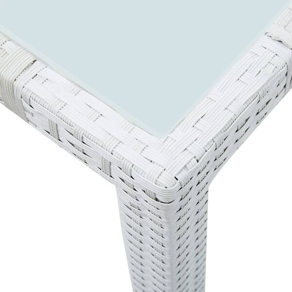 vidaXL Gartentisch Wei&szlig; 150x90x75 cm Poly Rattan