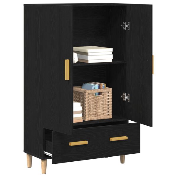 vidaXL Highboard Schwarz Eichen-Optik 70 x 31 x 115 cm Holzwerkstoff