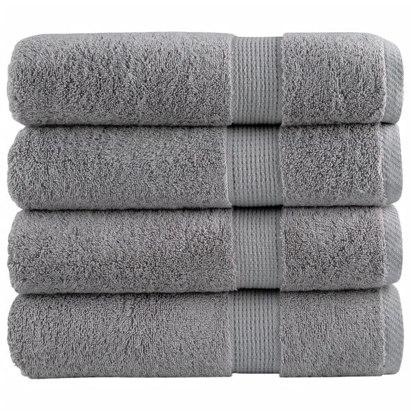 vidaXL Premium Duscht&uuml;cher SOLUND 4 Stk. Grau 70x140 cm 600 g/m&sup2;