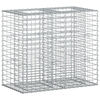 vidaXL Gabionen Hochbeet Silber 90 x 50 x 80 cm Verzinkter Stahl