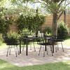 vidaXL Garten Essgruppe 5 pcs Schwarz Pulverbeschichteter Stahl
