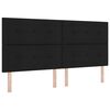 vidaXL Bettgestell mit Kopfteil Schwarz 200 x 200 cm Stoff