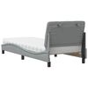 vidaXL Bett mit Matratze Hellgrau 90x200 cm Stoff