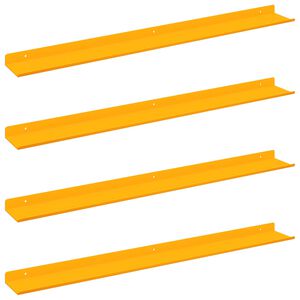 vidaXL Schwebendes Regal 4 stk. Senfgelb 80 x 9 x 2,5 cm Stahl