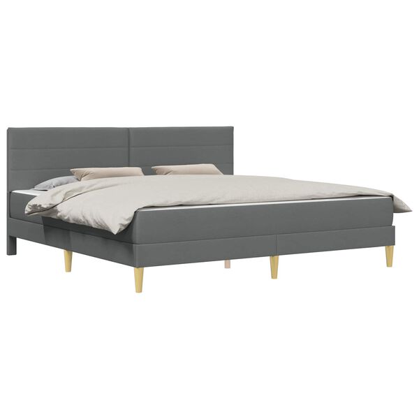vidaXL Bettgestell mit Matratze Dunkelgrau 180 x 200 cm Stoff