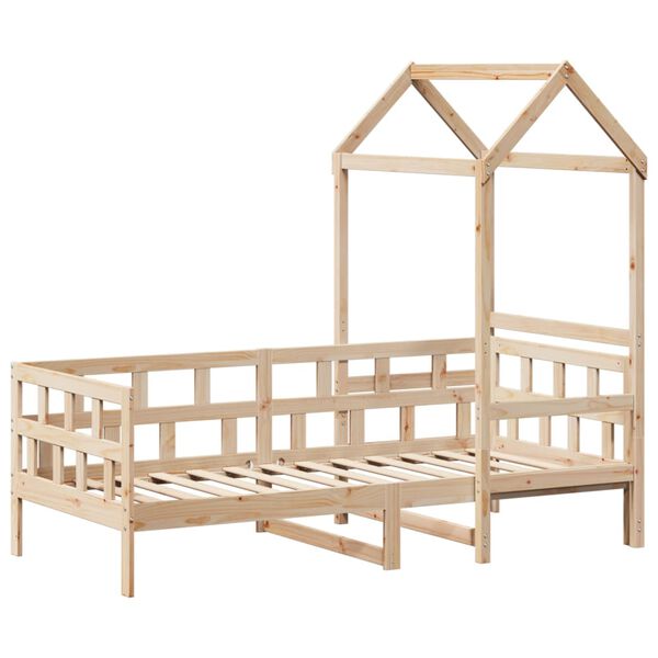vidaXL Tagesbett mit Dach 90x200 cm Massivholz Kiefer