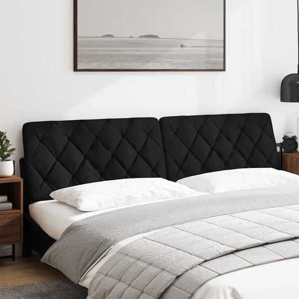 vidaXL Kopfteil-Kissen Schwarz 200 cm Stoff
