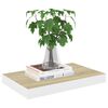 vidaXL Schweberegale 2 Stk. Eichen-Optik und Wei&szlig; 40x23x3,8 cm MDF
