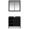 vidaXL Badezimmerm&ouml;bel-Set 2 pcs Schwarz Eichen-Optik Holzwerkstoff