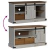 vidaXL TV-Schrank HALDEN mit Schiebetür Weiß 110x40x60 cm Massivholz