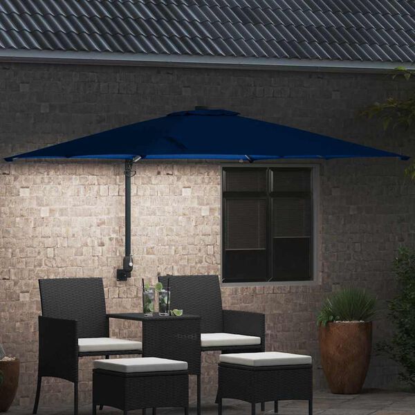 vidaXL Garten-Sonnenschirm Azurblau 248,5 x 247,5 x 160 cm