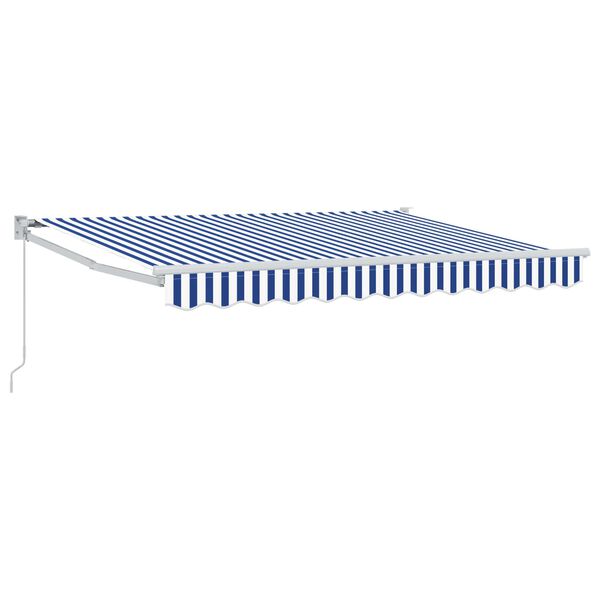 vidaXL Manuell einziehbare Markise Blau und Wei&szlig; 2,5 x 2 m