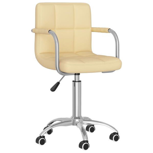vidaXL Esszimmerst&uuml;hle 6 Stk. Drehbar Creme Kunstleder