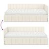 vidaXL Eckbettgestell mit Matratze mit Matratze 2 pcs Creme Samt
