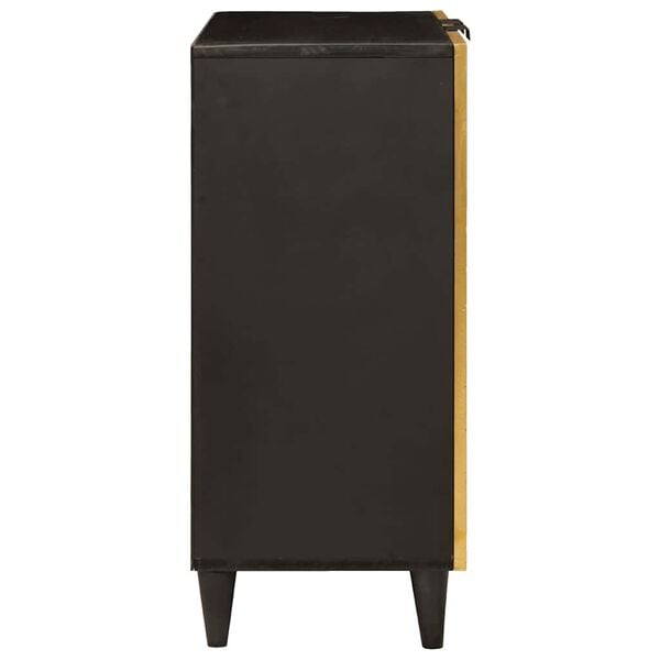 vidaXL Sideboard Schwarz und Gold 60 x 33 x 75 cm massives Mangoholz