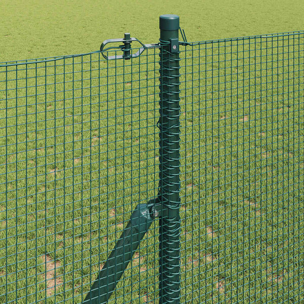 vidaXL Zaunpfosten Gr&uuml;n 50 x 1,2 m (12 x 12 mm Maschen) Stahl und PVC