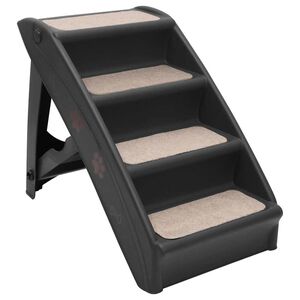 vidaXL Hundetreppe Klappbar Schwarz 62x40x49,5 cm