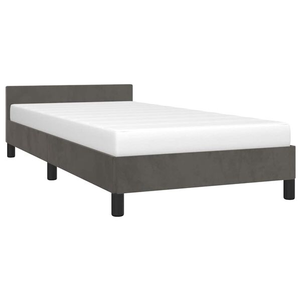 vidaXL Bettgestell ohne Matratze Dunkelgrau 80x200 cm Samt