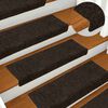 vidaXL Stufenmatten Selbstklebend 15 Stk. 65x21x4 cm Dunkelbraun Rechteckiger Rand