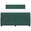 vidaXL Boxspringbett mit Matratze Dunkelgr&uuml;n 160x200 cm Samt