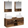vidaXL Badezimmerm&ouml;bel-Set 5 pcs Altholz Ingenieurholz und Glas
