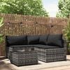vidaXL 4-tlg. Garten-Lounge-Set mit Kissen Grau Poly Rattan