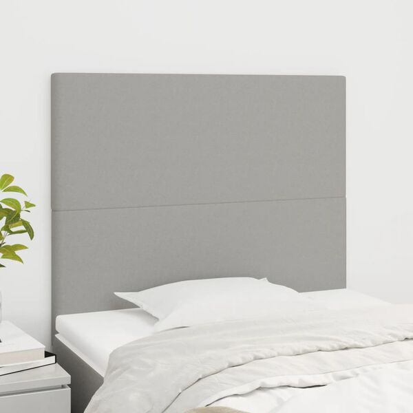 vidaXL Kopfteil Hellgrau 80x5x118/128 cm Stoff